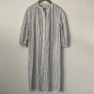 Nordstrom Striped White and Gray Dress